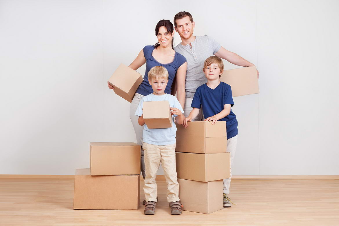 Family moving to a new home